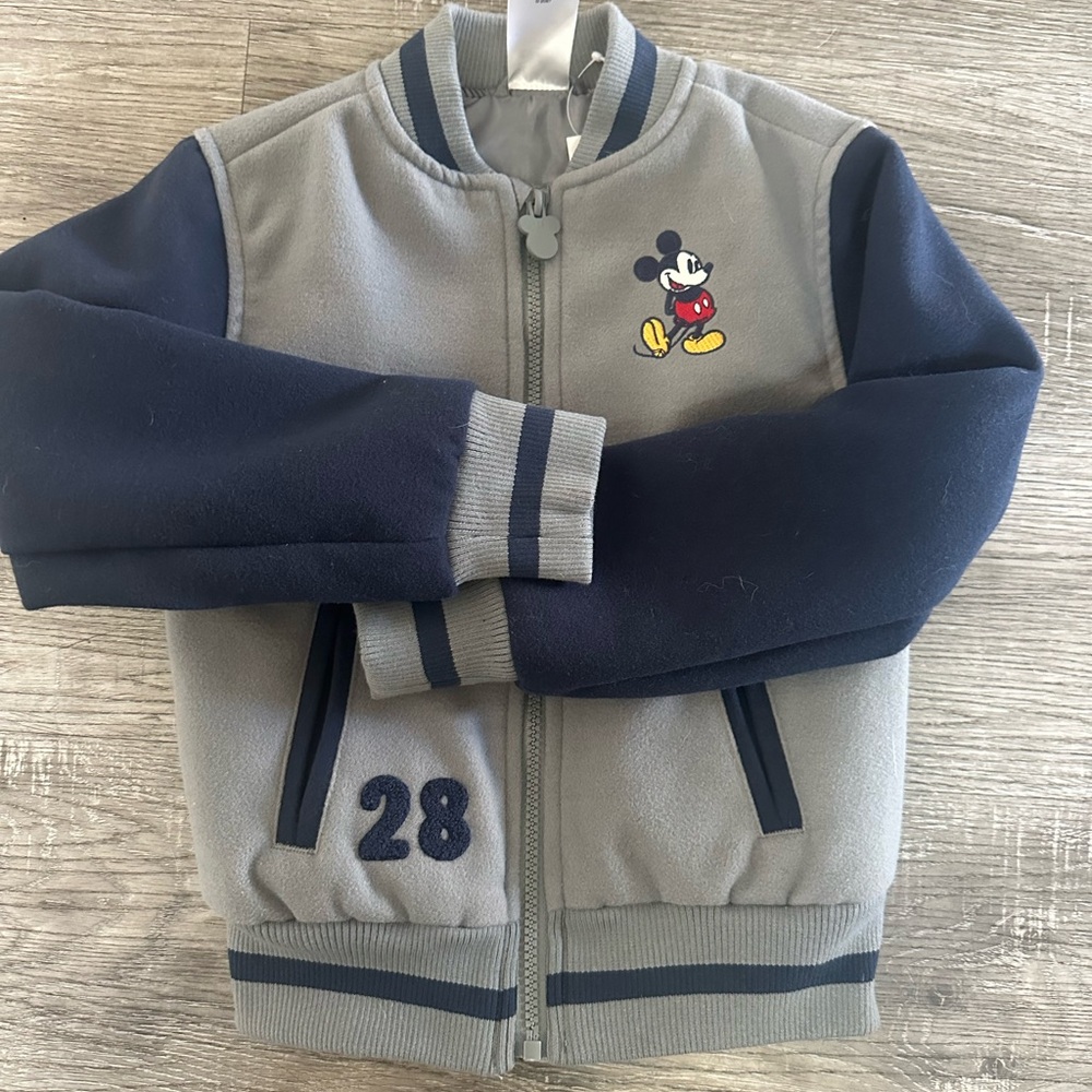 Kids Mickey Mouse Gray and Navy Jacket
